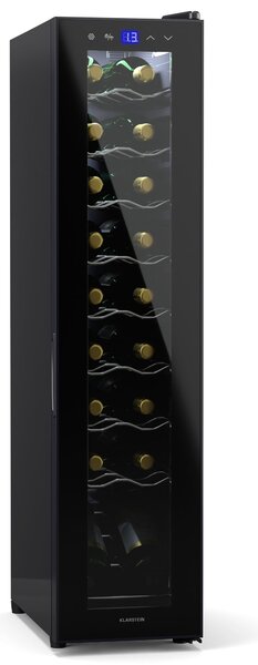 Klarstein Shiraz 18 Slim Uno, hladnjak za vino, 18 boca, 5 - 18 °C, kontrola na dodir