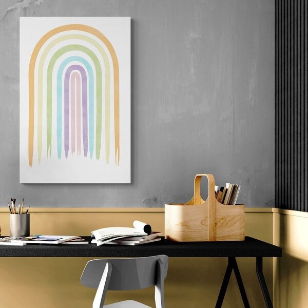 Slika pastelna duga Mid-Century