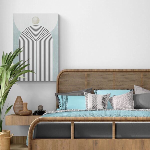 Slika moderna plava duga Mid-Century