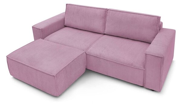 Ružičasta sklopiva sofa od samta 245 cm Nihad – Bobochic Paris