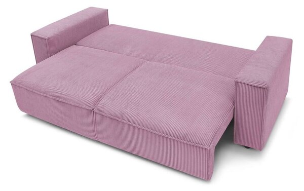 Ružičasta sklopiva sofa od samta 245 cm Nihad – Bobochic Paris