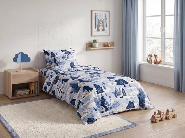 Flanel posteljina SNOWY VALLEY plava Dimenzije posteljine: 70 x 90 cm | 140 x 200 cm