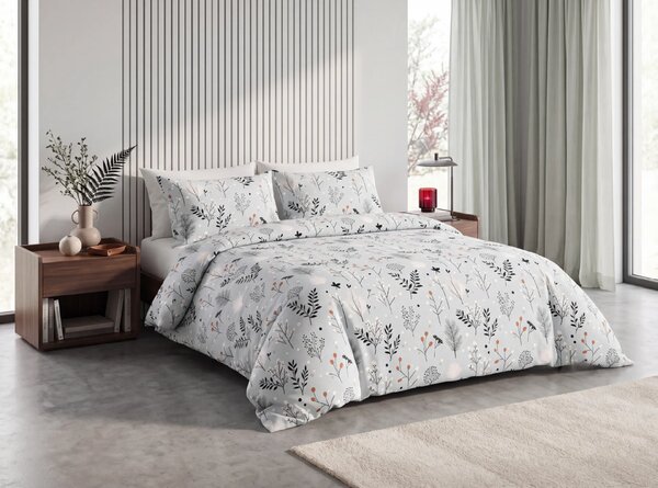 Flanel posteljina FROST BOTANIC svijetlosiva Dimenzije posteljine: 70 x 90 cm | 140 x 200 cm