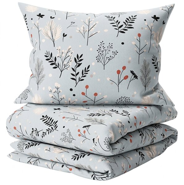 Flanel posteljina FROST BOTANIC svijetlosiva Dimenzije posteljine: 70 x 90 cm | 140 x 200 cm