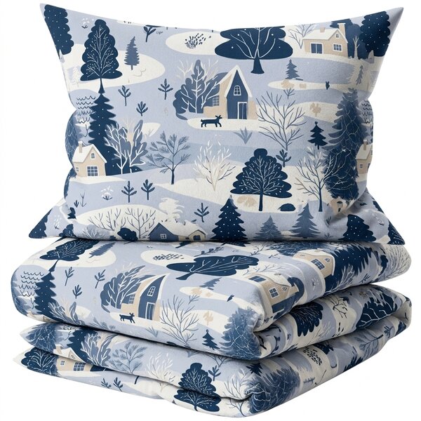 Flanel posteljina SNOWY VALLEY plava Dimenzije posteljine: 70 x 90 cm | 140 x 200 cm