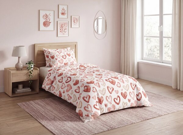 Flanelna posteljina AMORIA SRCA s uzorkom Dimenzije posteljine: 70 x 90 cm | 140 x 200 cm