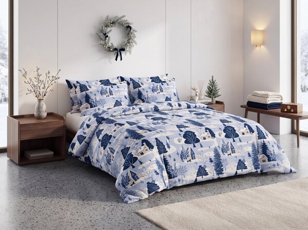 Flanel posteljina SNOWY VALLEY plava Dimenzije posteljine: 70 x 90 cm | 140 x 200 cm