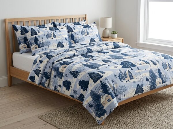 Flanel posteljina SNOWY VALLEY plava Dimenzije posteljine: 70 x 90 cm | 140 x 200 cm