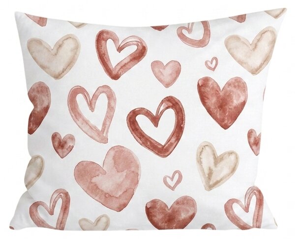 Flanelna jastučnica AMORIA HEARTS 45x45 cm, s uzorkom