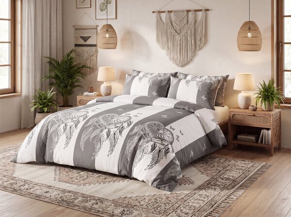 Flanelska posteljina TIRSO sivo-bijela Dimenzije posteljine: 70 x 90 cm | 140 x 200 cm