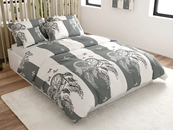 Flanelska posteljina TIRSO sivo-bijela Dimenzije posteljine: 70 x 90 cm | 140 x 200 cm