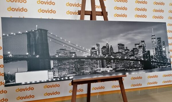 Slika divan most u Brooklynu u crno-bijelom dizajnu