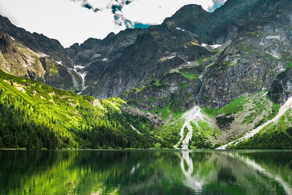 Slika jezero Morské oko u Tatrama