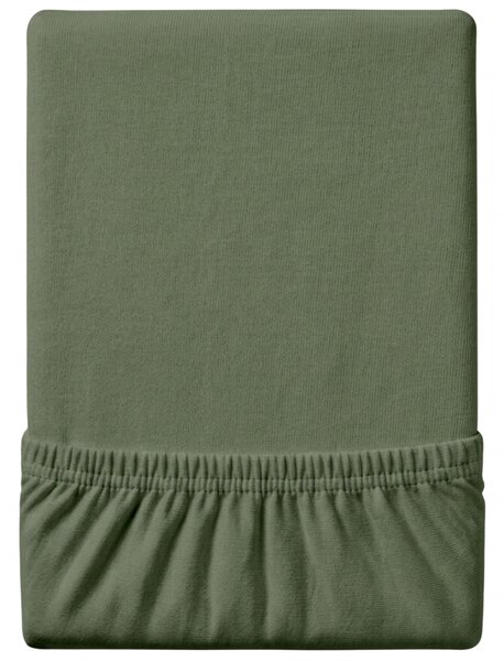 Jersey plahta EXCLUSIVE tamnozelena 90 x 200 cm