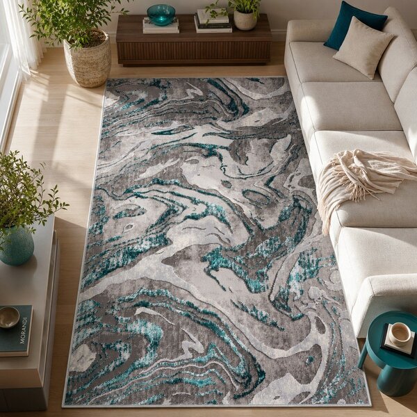Sivi/tirkizni tepih 240x340 cm Marbled – Flair Rugs