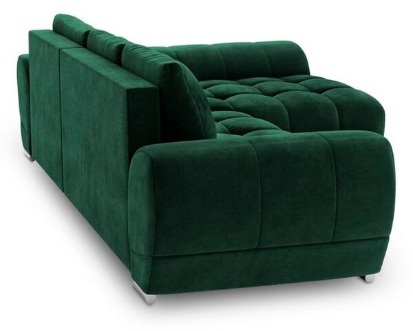 Zelena baršunasta kutna garnitura na razvlačenje Windsor & Co Sofas Nuage, desni kut