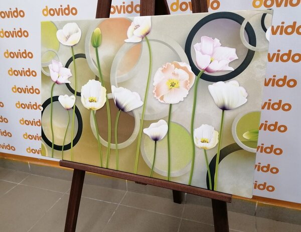 Slika bijeli makovi na apstraktnoj pozadini
