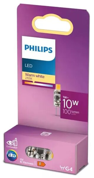 PHILIPS Classic LED ŽARULJA /G4/1W/100lm=10W/2700K/12V 8720169300453