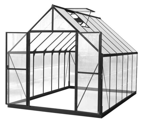 Vrtni staklenik od polikarbonata Aurora 2,4 x 3,6 m CoverTech crni