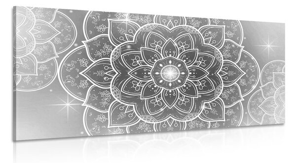 Slika orijentalna Mandala u crno-bijelom dizajnu