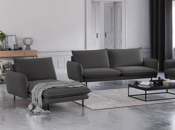 Tamno siva ležaljka Cosmopolitan Design Vienna, lijevi kut