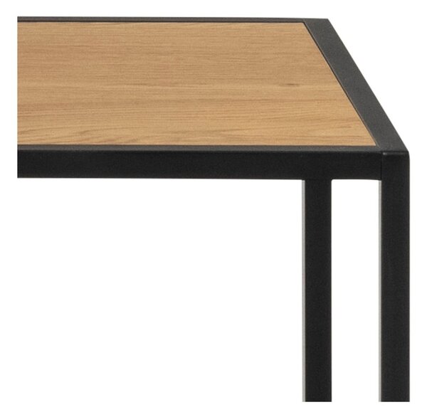 Crna polica za knjige u dekoru hrasta 135x150 cm Seaford - Actona