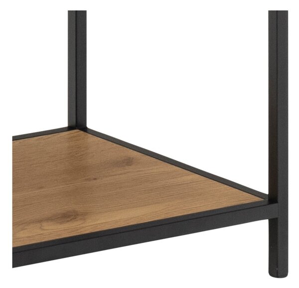 Crna polica za knjige u dekoru hrasta 135x150 cm Seaford - Actona