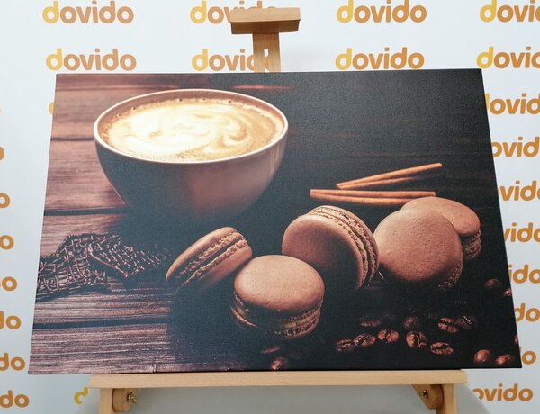 Slika kava s čokoladnim makronima