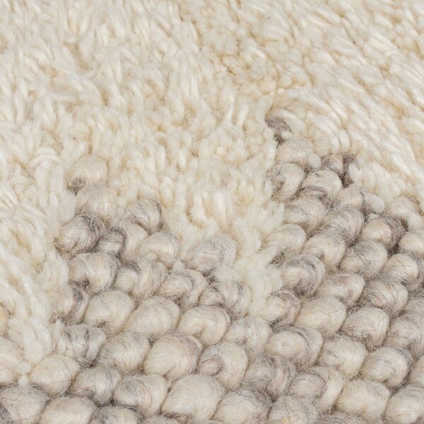 Krem ručno rađena staza od mješavine vune 60x230 cm Minerals Border – Flair Rugs