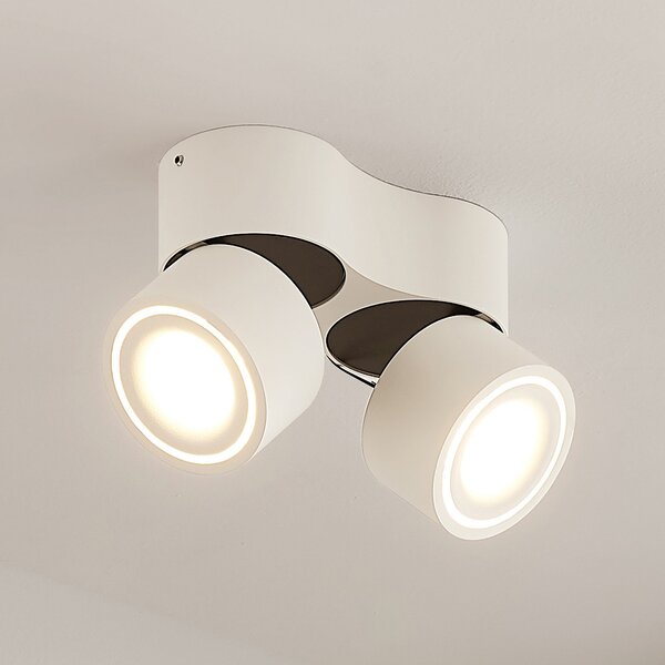 Arcchio Rotari LED stropni reflektor, bijeli, 2 žarulje, 1362 lm, prigušiva, Bijela, Područje hodnika, Aluminij