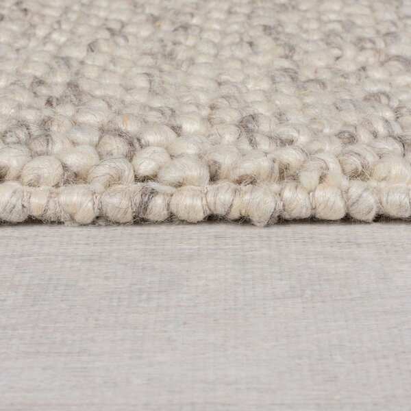 Krem ručno rađena staza od mješavine vune 60x230 cm Minerals Border – Flair Rugs