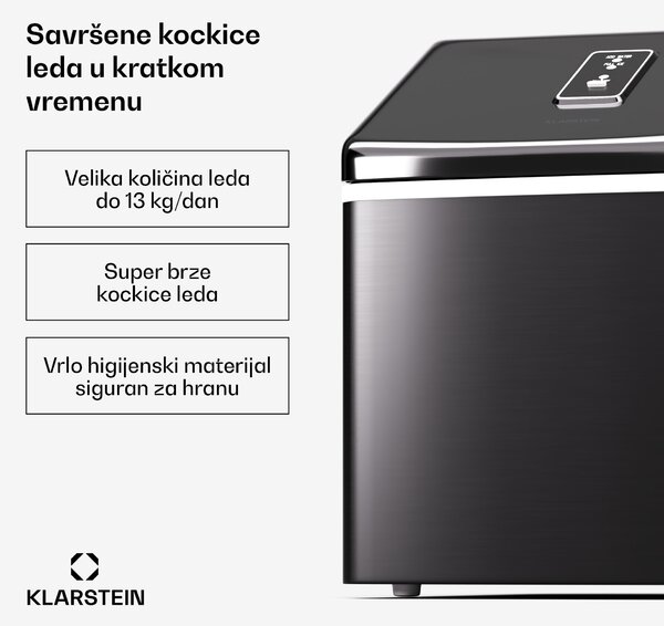 Klarstein Clearcube stroj za izradu leda, čisti led, 13 kg/24 h
