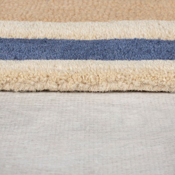 Plava/narančasta ručno rađena vunena staza 60x230 cm Retro Blocks – Flair Rugs