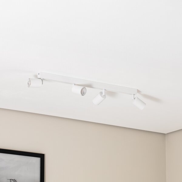 TK Lighting Stropni reflektor, gornji, bijeli, 83 cm, 4 žarulje, metal, GU10, prigušiva, Bijela, Dnevni boravak/blagovaonica, Metal