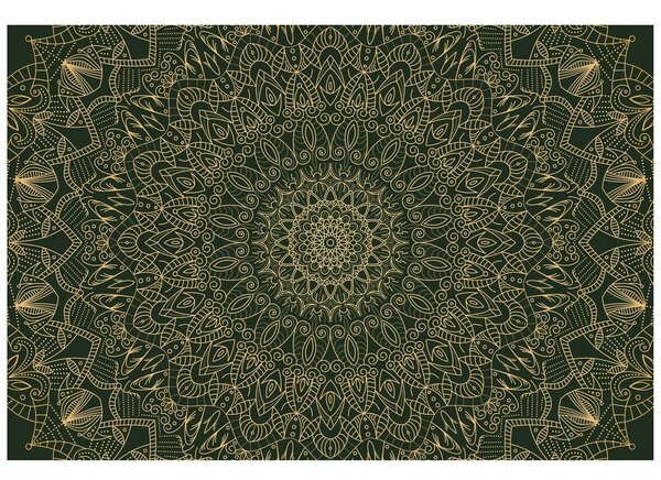 Tapeta detaljna ukrasna Mandala u zelenoj boji