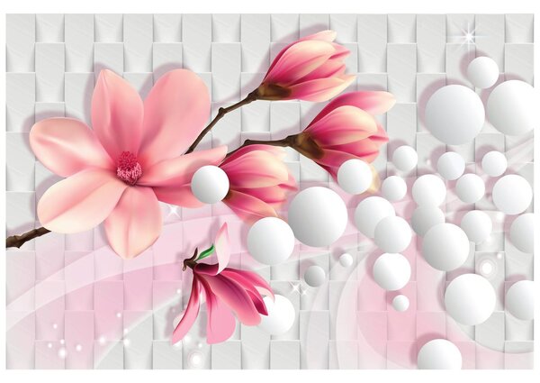 Tapeta magnolija s apstraktnim elementima