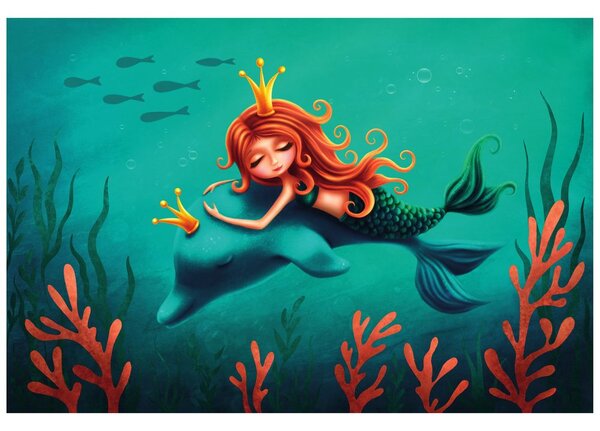Tapeta morska sirena s dupinom