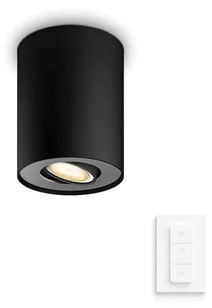Pillar Hue STROPNA SVJETILJKA CRNA 1x5W 2200-6500K + DALJINSKI UPRAVLJAČ 8719514338449