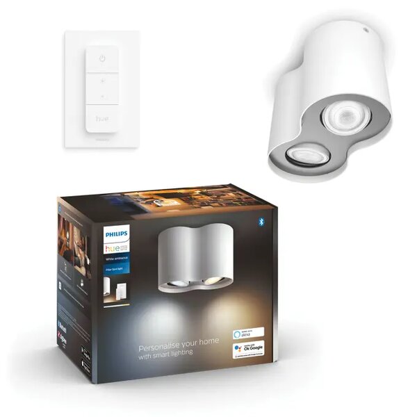 Pillar Hue STROPNA SVJETILJKA BIJELA 2x5W 2200-6500K + DALJINSKI UPRAVLJAČ 8719514338463