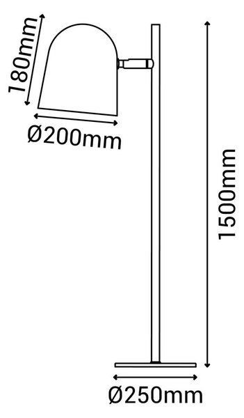 Bijela podna svjetiljka SULION Paris, visina 150 cm