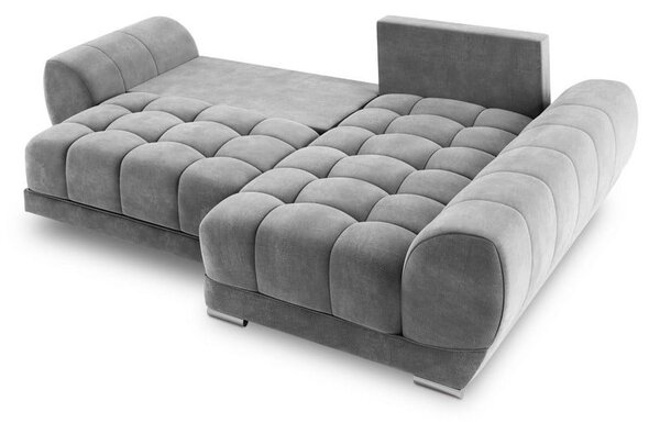 Sivi baršunasti kauč na razvlačenje Windsor & Co Sofas Nuage, desni kut