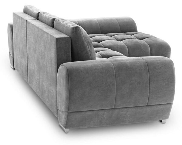 Sivi baršunasti kauč na razvlačenje Windsor & Co Sofas Nuage, desni kut