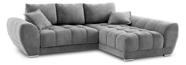 Sivi baršunasti kauč na razvlačenje Windsor & Co Sofas Nuage, desni kut