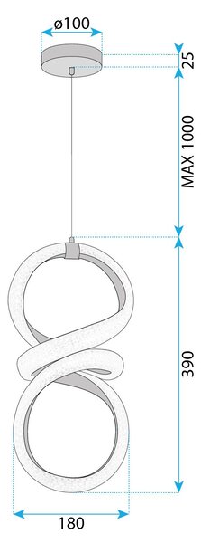 Viseća LED lampa G070-CP Gold