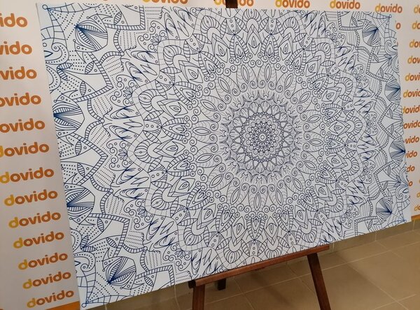 Slika detaljna ukrasna Mandala u plavoj boji