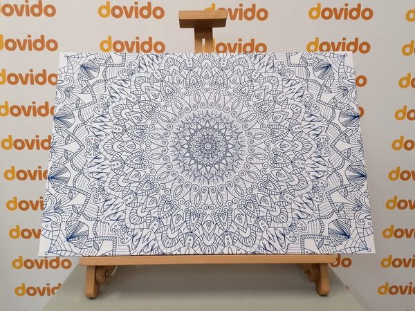 Slika detaljna ukrasna Mandala u plavoj boji