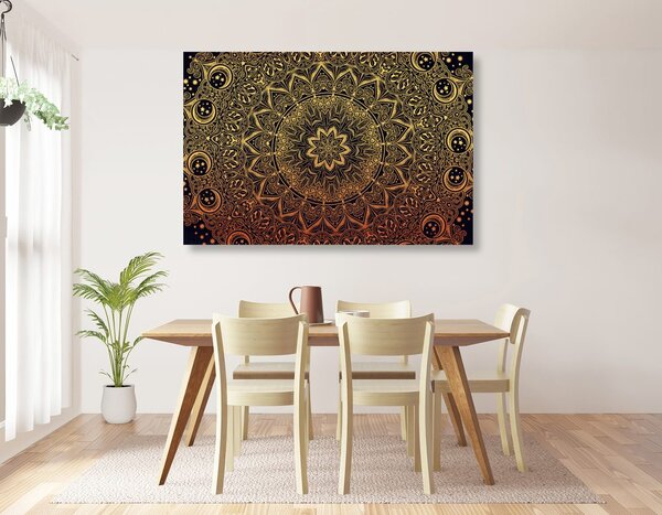 Slika zlatna orijentalna Mandala