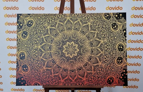 Slika zlatna orijentalna Mandala