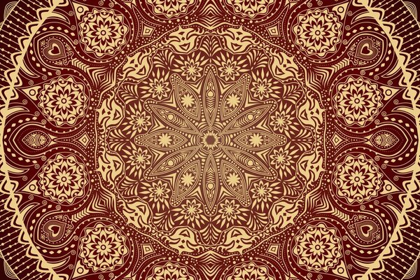 Slika ukrasna Mandala s čipkom u bordo boji