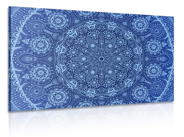 Slika ukrasna Mandala s čipkom u plavoj boji
